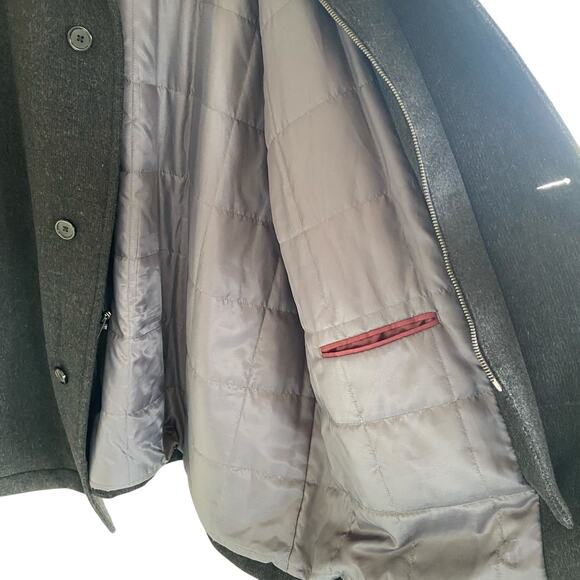 Men's 4X Wool Coat Gray PRONTO UOMO P-Coat Single-Breasted Classic Preppy Warm - Picture 10 of 16